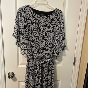 J.B.S. Black and White Flutter Sleeve Sundress